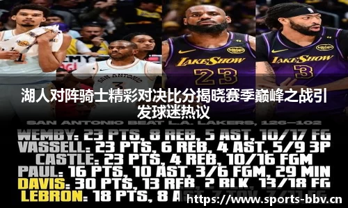 湖人对阵骑士精彩对决比分揭晓赛季巅峰之战引发球迷热议